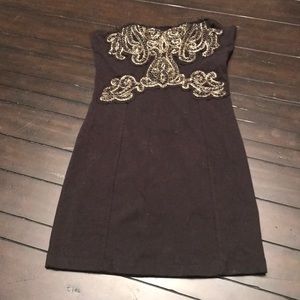 Strapless, beaded free people dress